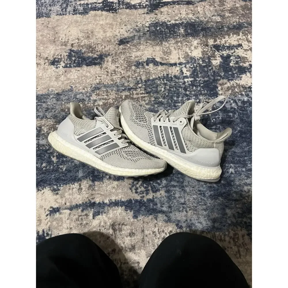 Size 5y-Adidas UltraBoost 1.0 Double Grey Sneakers Woman’s 6.5 HQ4205